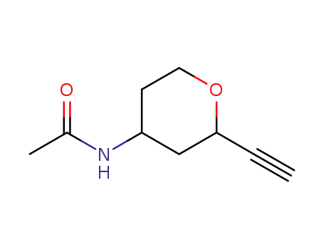 Molecular Structure of 1309366-02-6 (N-(2-Ethynyltetrahydro-2H-pyran-4-yl)acetaMide)