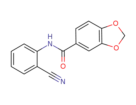 Molecular Structure of 189075-80-7 (N-(2-cyanophenyl)-1,3-benzodioxole-5-carboxamide)