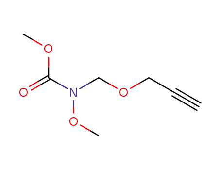Molecular Structure of 186768-18-3 (Carbamic  acid,  methoxy[(2-propynyloxy)methyl]-,  methyl  ester  (9CI))
