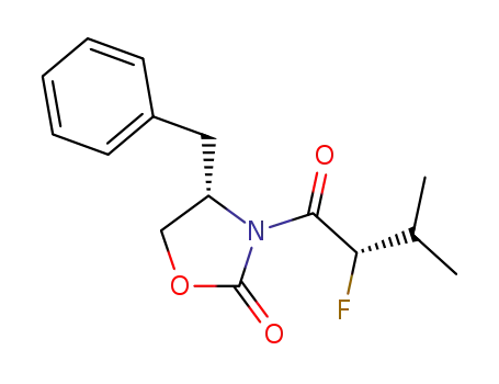 Molecular Structure of 669074-37-7 (2-Oxazolidinone,
3-[(2S)-2-fluoro-3-methyl-1-oxobutyl]-4-(phenylmethyl)-, (4S)-)