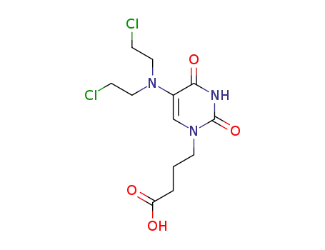Molecular Structure of 148-09-4 (4-{5-[bis(2-chloroethyl)amino]-2,4-dioxo-3,4-dihydropyrimidin-1(2H)-yl}butanoic acid)
