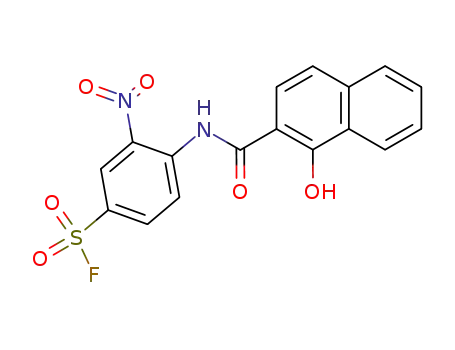 Molecular Structure of 1868-64-0 (4-{[(1-hydroxynaphthalen-2-yl)carbonyl]amino}-3-nitrobenzenesulfonyl fluoride)