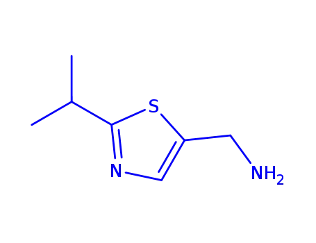 Molecular Structure of 933734-30-6 (5-Thiazolemethanamine,  2-(1-methylethyl)-)