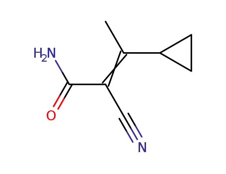 Molecular Structure of 17407-32-8 (2-Butenamide,  2-cyano-3-cyclopropyl-)