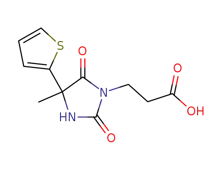 Molecular Structure of 17039-42-8 (3-[4-methyl-2,5-dioxo-4-(thiophen-2-yl)imidazolidin-1-yl]propanoic acid)