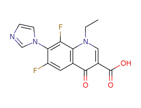 Molecular Structure of 93242-59-2 (1-ethyl-6,8-difluoro-7-(1H-imidazol-1-yl)-4-oxo-1,4-dihydroquinoline-3-carboxylic acid)