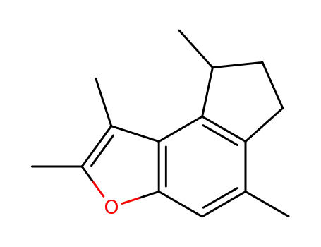 Molecular Structure of 93304-72-4 ((-)-7,8-Dihydro-1,2,5,8-tetramethyl-6H-indeno[5,4-b]furan)