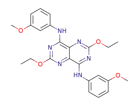 Molecular Structure of 18710-90-2 (4,8-Bis(m-anisidino)-2,6-diethoxypyrimido[5,4-d]pyrimidine)