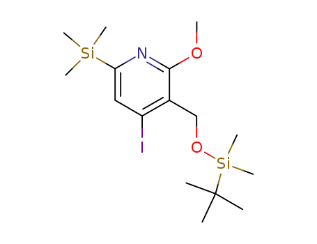 3-(<i>tert</i>-butyl-dimethyl-silanyloxymethyl)-4-iodo-2-methoxy-6-trimethylsilanyl-pyridine