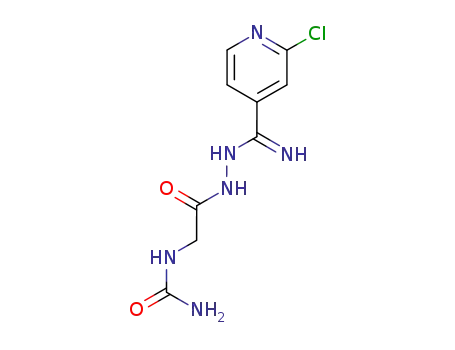 Molecular Structure of 103851-95-2 (4-Pyridinecarboxylic acid, 2-chloro-,
2-[[(aminocarbonyl)amino]acetyl]hydrazide)