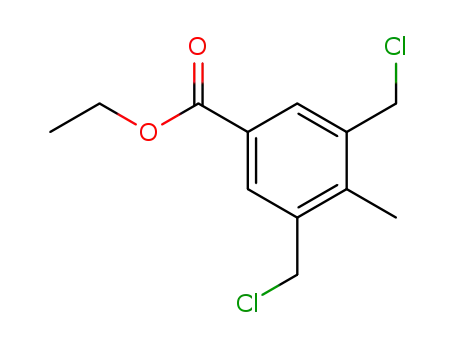 Molecular Structure of 37908-91-1 (3,5-bis-chloromethyl-4-methyl-benzoic acid ethyl ester)