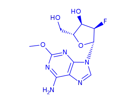 Molecular Structure of 1093278-52-4 (2-Methoxy-2'-deoxy-2'-fluoro-beta-D-arabinoadenosine)