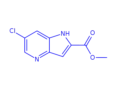 Molecular Structure of 1083196-33-1 (6-Chloro-1H-pyrrolo[3,2-b]pyridine-2-carboxylic acid Methyl ester)