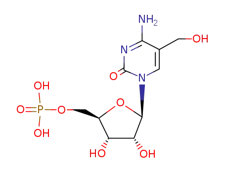 Molecular Structure of 18800-62-9 (5-hydroxymethylcytidine 5'-monophosphate)