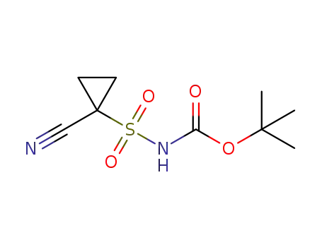 Molecular Structure of 1108658-10-1 (tert-butyl (1-cyano cyclopropyl)sulfonylcarbamate)