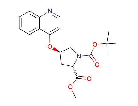 Molecular Structure of 566190-46-3 (1,2-Pyrrolidinedicarboxylic acid, 4-(4-quinolinyloxy)-,
1-(1,1-dimethylethyl) 2-methyl ester, (2S,4R)-)