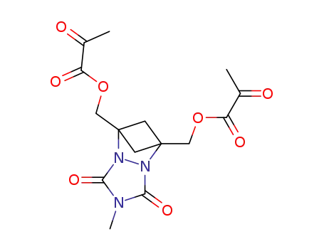 Molecular Structure of 112422-50-1 (1,7-bis((pyruvyloxy)methyl)-4-methyl-2,4,6-triazatricyclo<5.1.1.0<sup>2,6</sup>>nonane-3,5-dione)