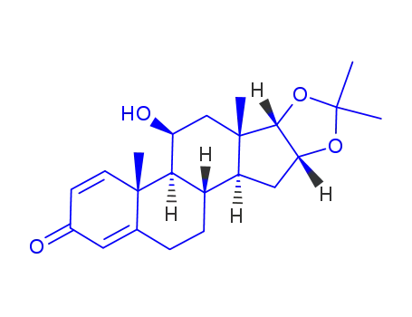 Molecular Structure of 117782-95-3 (11β-hydroxy-16α,17α-<(1-methylethylidene)bis(oxy)>-3-oxoandrosta-1,4-diene)