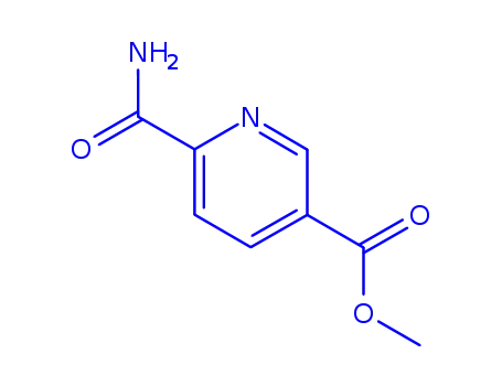 Molecular Structure of 117517-54-1 (3-Pyridinecarboxylic acid, 6-(aminocarbonyl)-, methyl ester)