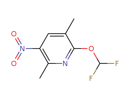 Molecular Structure of 1188407-31-9 (2-(difluoromethoxy)-3,6-dimethyl-5-nitropyridine)