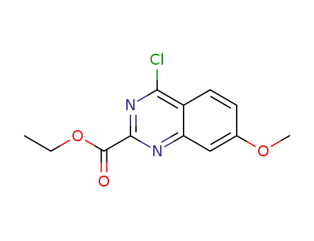 Molecular Structure of 1189107-22-9 (Ethyl 4-chloro-7-methoxyquinazoline-2-carboxylate)