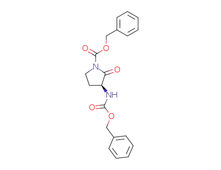 Molecular Structure of 102317-34-0 ((<i>S</i>)-3-benzyloxycarbonylamino-2-oxo-pyrrolidine-1-carboxylic acid benzyl ester)