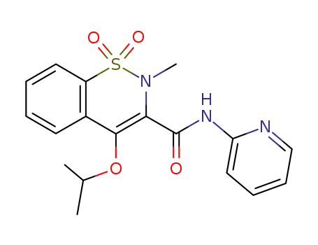 Molecular Structure of 118854-49-2 (4-Isopropoxy-2-methyl-1,1-dioxo-1,2-dihydro-1λ<sup>6</sup>-benzo[e][1,2]thiazine-3-carboxylic acid pyridin-2-ylamide)