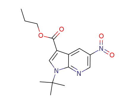 Molecular Structure of 858340-89-3 (1H-Pyrrolo[2,3-b]pyridine-3-carboxylic acid, 1-(1,1-dimethylethyl)-5-nitro-, propyl ester)
