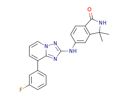 5-(8-(3-fluorophenyl)-[1,2,4]triazolo[1,5-a]pyridin-2-ylamino)-3,3-dimethylisoindolin-1-one