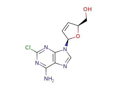 Molecular Structure of 119530-56-2 (2-chloro-2',3'-didehydro-2',3'-dideoxyadenosine)
