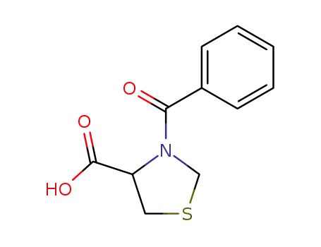 Molecular Structure of 119616-17-0 (3-benzoyl-thiazolidine-4-carboxylic acid)
