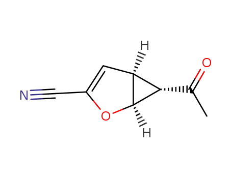 Molecular Structure of 121262-21-3 (2-Oxabicyclo[3.1.0]hex-3-ene-3-carbonitrile, 6-acetyl-, (1alpha,5alpha,6alpha)- (9CI))