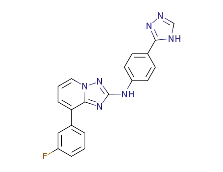 Molecular Structure of 1202619-29-1 (N-(4-(4H-1,2,4-triazol-3-yl)phenyl)-8-(3-fluorophenyl)-[1,2,4]triazolo[1,5-a]pyridin-2-amine)