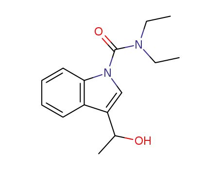 Molecular Structure of 105949-28-8 (1H-Indole-1-carboxamide, N,N-diethyl-3-(1-hydroxyethyl)-)