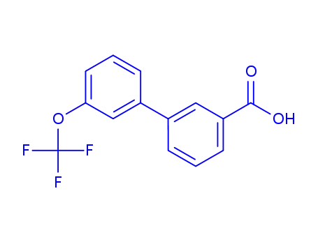 Molecular Structure of 1215206-30-6 (3'-(Trifluoromethoxy)biphenyl-3-carboxylic acid)