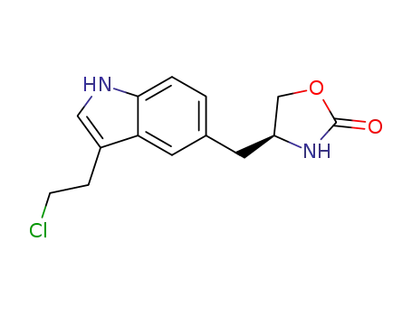 Molecular Structure of 1456510-16-9 (4-(S)-[3-(2-chloroethyl)-1H-indol-5-ylmethyl]oxazolidin-2-one)