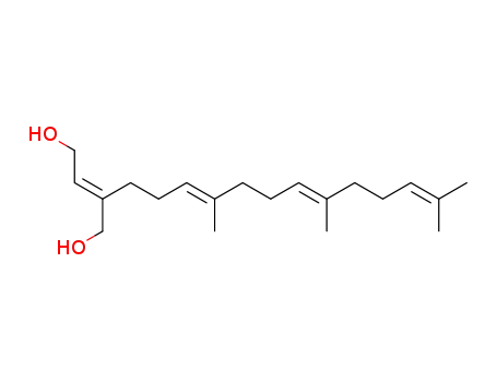Molecular Structure of 79421-61-7 (2-Butene-1,4-diol, 2-[(3E,7E)-4,8,12-trimethyl-3,7,11-tridecatrienyl]-,
(2E)-)