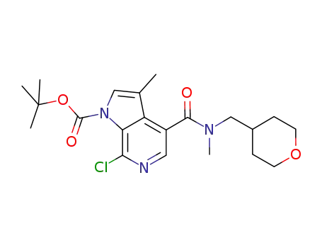 7-chloro-3-methyl-4-[methyl-(tetrahydro-pyran-4-ylmethyl)-carbamoyl]-pyrrolo[2,3-c]pyridine-1-carboxylic acid dimethyl-ethyl ester