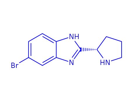 Molecular Structure of 1228633-25-7 ((S)-6-bromo-2-(pyrrolidin-2-yl)-1H-benzo[d]imidazole)