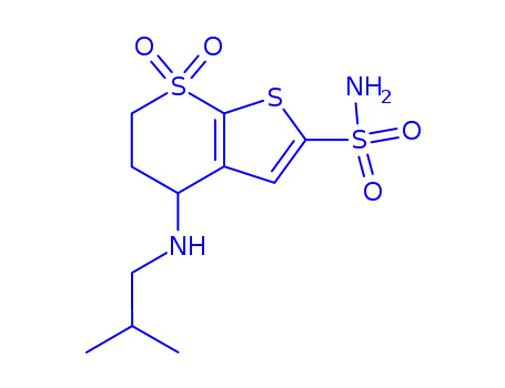 [S,(+)]-4β-(イソブチルアミノ)-5,6-ジヒドロ-4H-チエノ[2,3-b]チオピラン-2-スルホンアミド7,7-ジオキシド