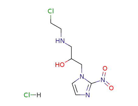 Molecular Structure of 129448-96-0 (α-<<(2-chloroethyl)amino>methyl>-2-nitro-1H-imidazole-1-ethanol hydrochloride)