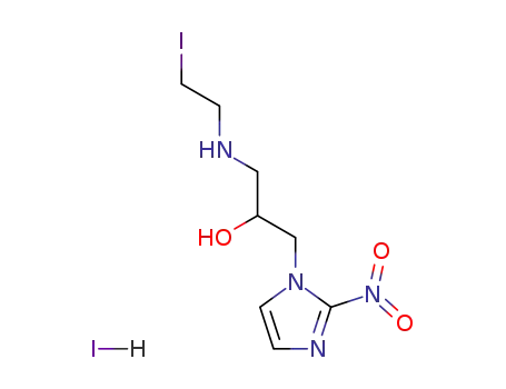 Molecular Structure of 129448-98-2 (α-<<(2-iodoethyl)amino>methyl>-2-nitro-1H-imidazole-1-ethanol hydriodide)