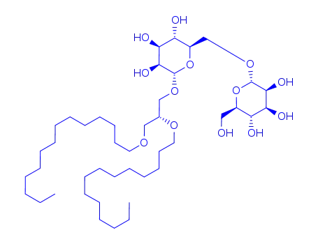 Molecular Structure of 123001-17-2 (1,2-di-O-tetradecyl-3-O-(6-O-glucopyranosyl-glucopyranosyl)glycerol)