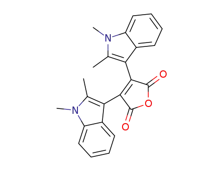 Molecular Structure of 122641-56-9 (3,4-BIS-(1,2-DIMETHYL-1H-INDOL-3-YL)-FURAN-2,5-DIONE)