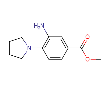Molecular Structure of 123986-65-2 (methyl 3-amino-4-(1-pyrrolidinyl)benzoate)