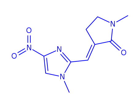 Molecular Structure of 123794-13-8 ((3Z)-1-methyl-3-[(1-methyl-4-nitro-1H-imidazol-2-yl)methylidene]pyrrolidin-2-one)