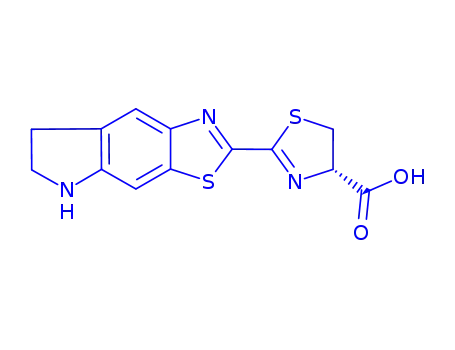 Molecular Structure of 1247879-16-8 ((S)-2-(6,7-DIHYDRO-5H-THIAZOLO[4,5-F]INDOL-2-YL)-4,5-DIHYDROTHIAZOLE-4-CARBOXYLIC ACID)