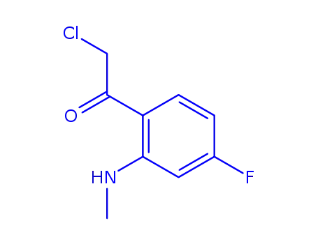 Molecular Structure of 123732-73-0 (Ethanone, 2-chloro-1-[4-fluoro-2-(methylamino)phenyl]- (9CI))
