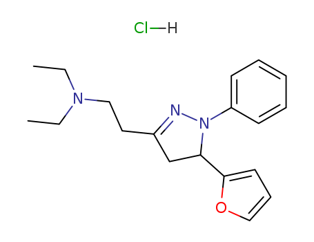 1H-Pyrazole-3-ethanamine,N,N-diethyl-5-(2-furanyl)-4,5-dihydro-1-phenyl-, hydrochloride (1:1)