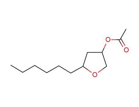 Molecular Structure of 10039-39-1 (3-Furanol, 5-hexyltetrahydro-, acetate)